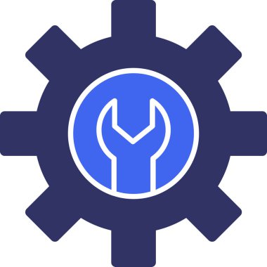 İngiliz anahtarı ve tornavida simgesi, vektör illüstrasyonu