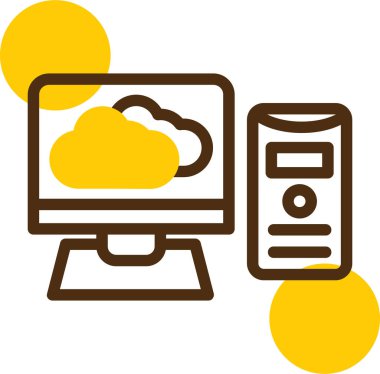 Bulut hesaplama modern simgesi, vektör illüstrasyonu