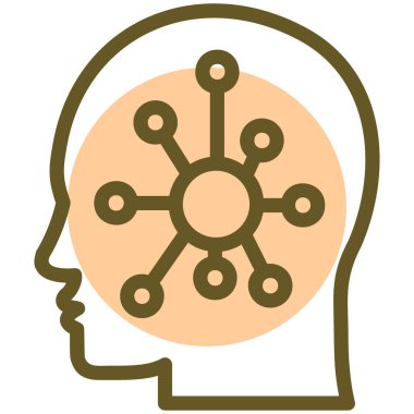 Beyin. Web simgesi basit illüstrasyon