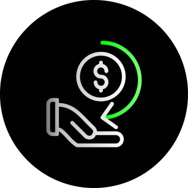 Dolar ve modern simgenin vektör illüstrasyonu