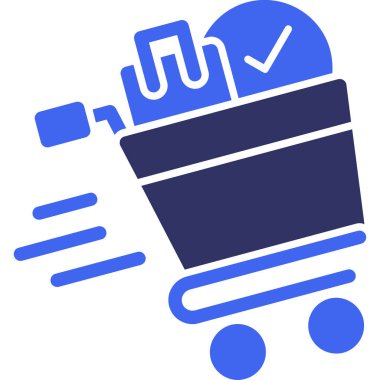 Alışveriş arabası simgesi basit vektör çizimi