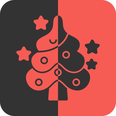 Vektör çizimi, şirin noel ağacı karikatürü