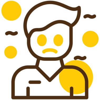 üzgün adam simgesi, vektör illüstrasyonu