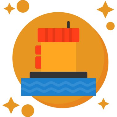 Fabrika düz simgesi, vektör illüstrasyonu