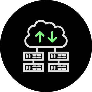 Bulut hesaplama simgesi beyaz arkaplanda izole edildi. depolama ve bulut vektör sembolü.