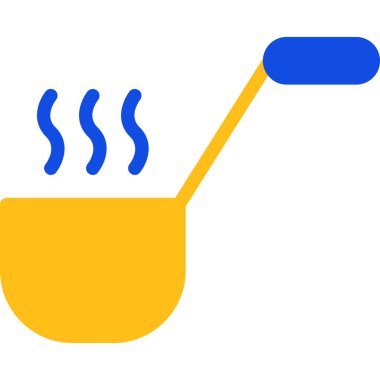 Çorba ikonu, ana hatlı vektör çizimi, aşçılık işareti