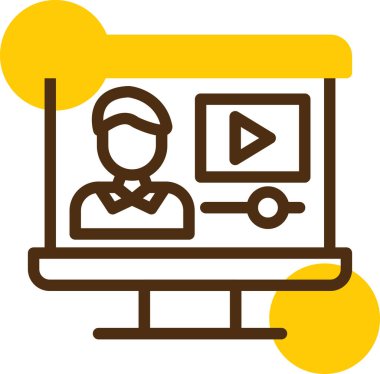 çevrimiçi konferans renk vektör illüstrasyonu