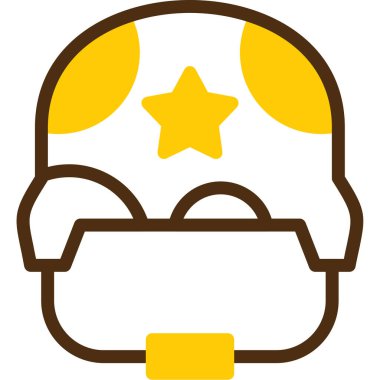 Şapkalı şirin bir köpeğin çizgi film stili ikonu.