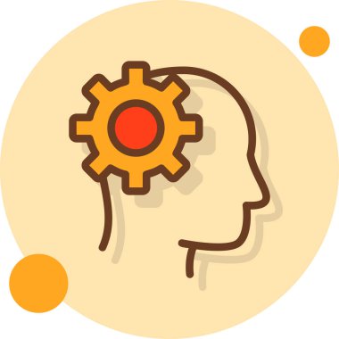 Düz biçimli yaratıcı zihin simgesi