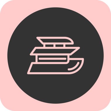 Düz dizaynlı bir kitabın vektör simgesi.