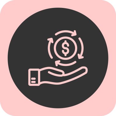 Dolar. Web simgesi basit illüstrasyon