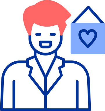 Kalp. Web simgesi basit illüstrasyon