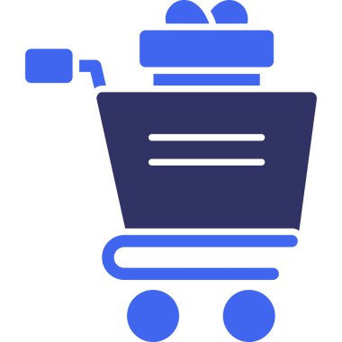 Alışveriş arabası çevrimiçi düz stil simgesi