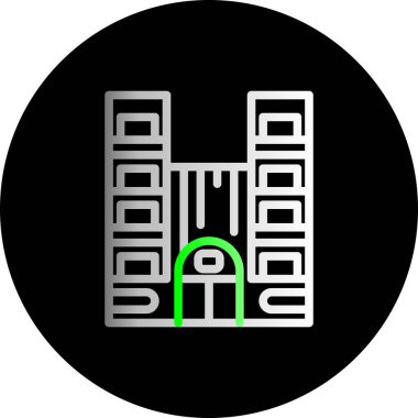 Bir bina simgesinin vektör illüstrasyonu