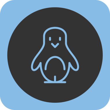 Beyaz Arkaplanda Şirin Penguen Simgesi İzole Edildi