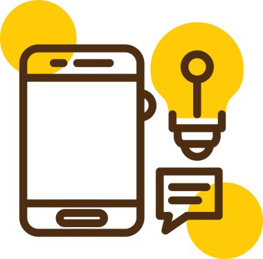 İleti simgesi ve vektör illüstrasyonlu telefon