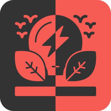 Enerji Koruma Kırmızı Ters Ağ simgesi, vektör illüstrasyonu