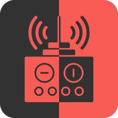 Uzaktan kontrol Kırmızı Ters Ağ simgesi, vektör illüstrasyonu