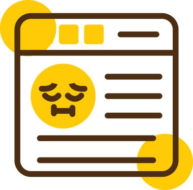 Metin için sarı renkli üzgün bir yüz..