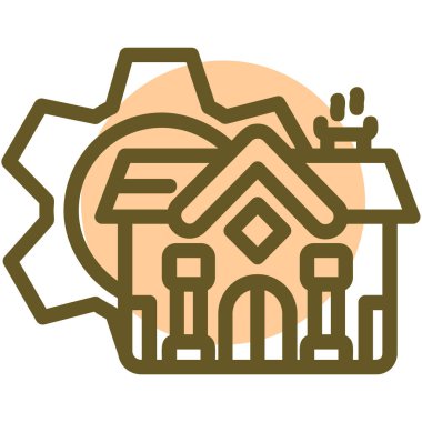 Bir bina simgesinin vektör illüstrasyonu