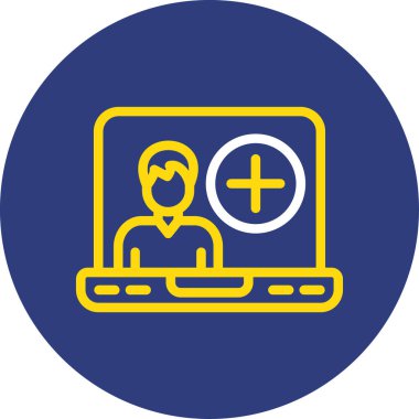 çevrimiçi eğitim vektörü illüstrasyon simgesi