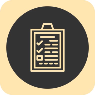 Moda Biçimli İzole Arkaplanda Kontrol Listesi Simgesi