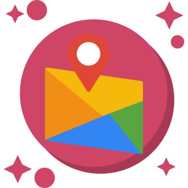 harita pin düz simgesi düz biçimli