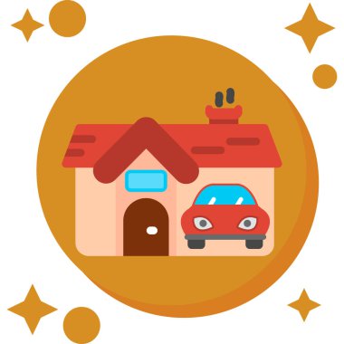 Noel evi olan düz bir simge