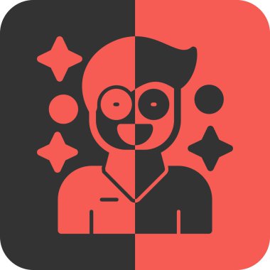 Yıldızlı ve sakallı kızıl sakallı bir adamın vektör çizimi.