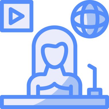 video konferans simgesi, özet vektör illüstrasyonu