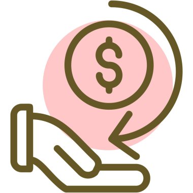 Para için. Web simgesi basit illüstrasyon