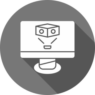 Moda Biçimli Robot Simgesi İzole Arkaplan