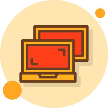 Bilgisayar monitörü web simgesi, vektör illüstrasyonu