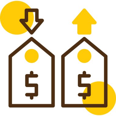 Banka büyümesi iş simgesi ana hatlar biçiminde