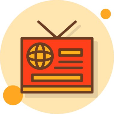Televizyon. Web simgesi basit illüstrasyon