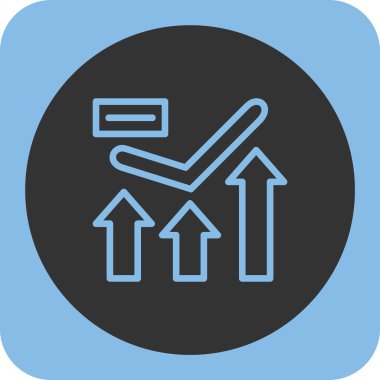 Eğilim biçimi izole edilmiş arkaplanda ok simgesi