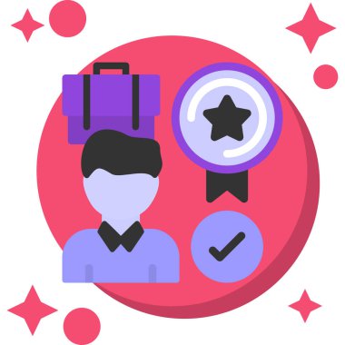 Rozet & çalışanı için iş yönetimi dairesi simgesi