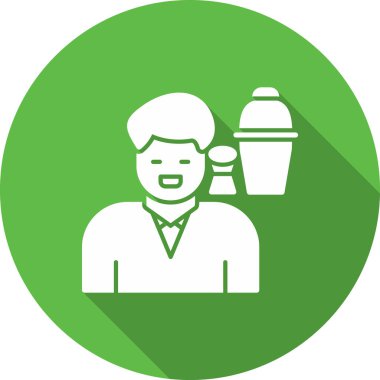 Kahve ikonlu adam. Web için kahve vektör simgeleriyle kahvenin basit bir çizimi.