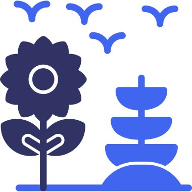 Güzel bir çiçek simgesinin vektör çizimi