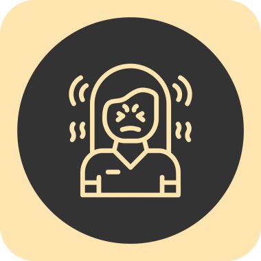 Yüz ikonlu kadın kafası. vektör illüstrasyonu