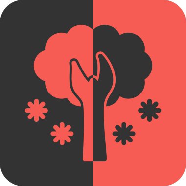 Tek bir ağaç simgesinin vektör illüstrasyonu