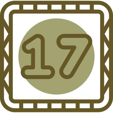 1777 takvim modern simge, vektör illüstrasyonu