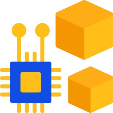 Bilgisayar teknolojisinin bir simgesinin vektör çizimi