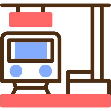 tren. Web simgesi basit illüstrasyon