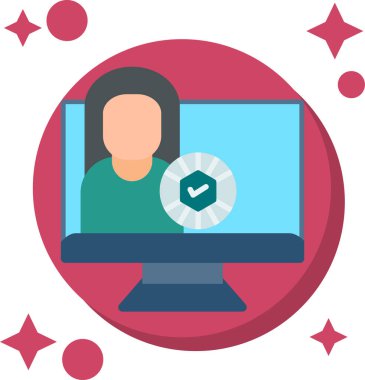 Video konferansı. Web simgesi basit illüstrasyon