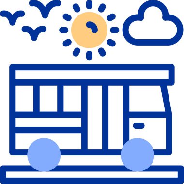 Otobüs web simgesi, basit vektör illüstrasyonu