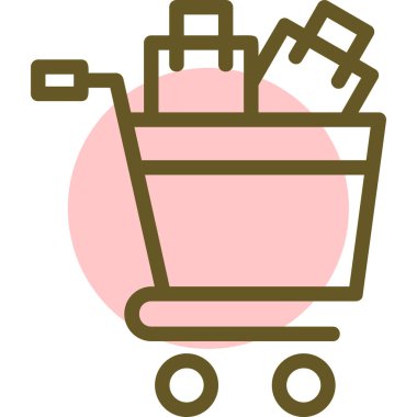 El arabası. Web simgesi basit illüstrasyon