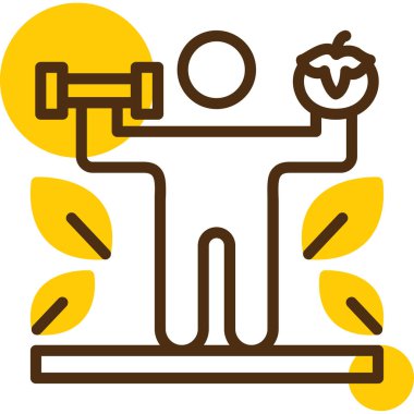 Sağlıklı bir yaşam tarzı. Web simgesi vektör illüstrasyonu