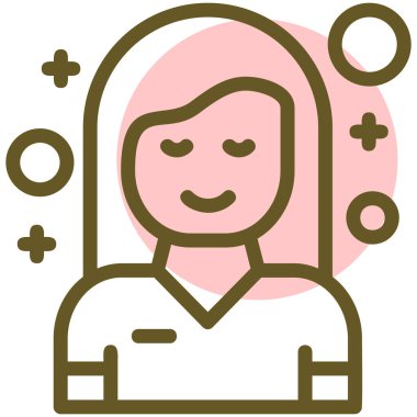 Saç stili vektör simgesi olan kadın