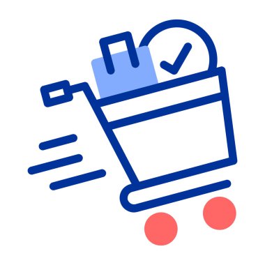 Alışveriş sepeti ikonu vektör illüstrasyonu